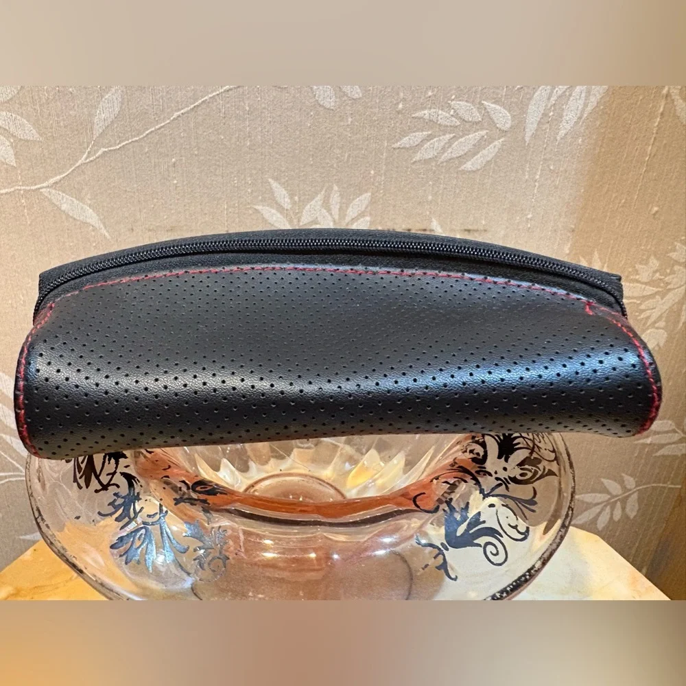 TAG Heuer Black Zippered Eye 👁️ Glass Case with Red Stitching